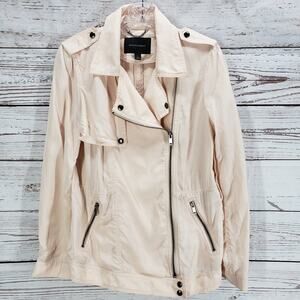 Banana Republic Women's Peach Pink  Full Zip Moto Jacket Size Small